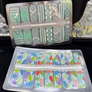 ⭐️Lily & Fox nail wraps 2 sets green graphic NEW